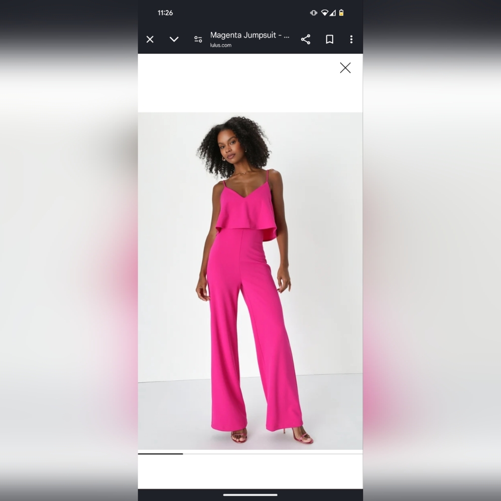NEW WITH TAGS Make It a Date Magenta Sleeveless Wide-Leg Jumpsuit